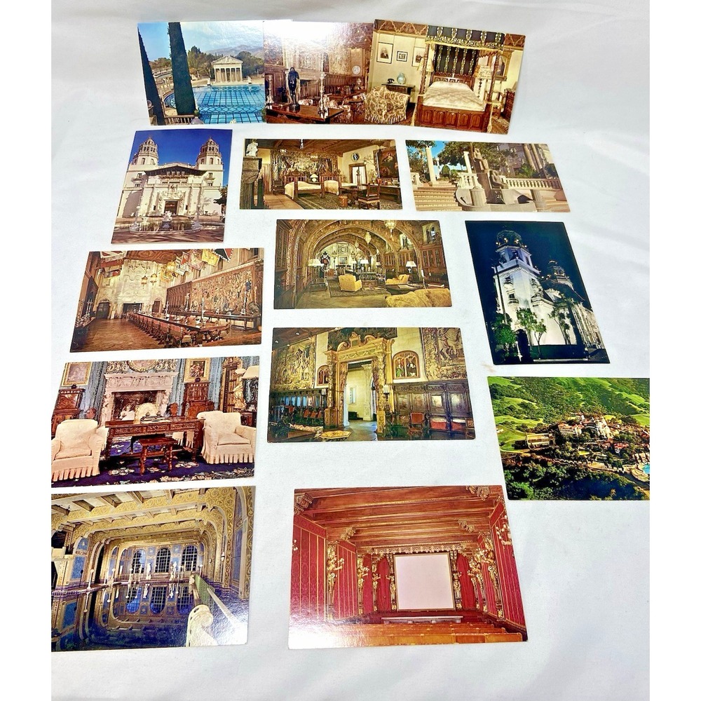 Lot of 14 San Simeon Hearst Castle Vintage Postcards 70s 80s Ephemera Unposted